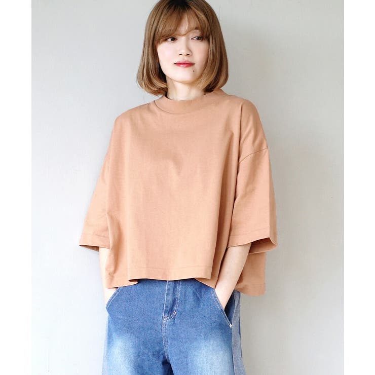アプリコットベージュ | zootie（ズーティー）：汗しみない クロップドTシャツ | e-zakkamania stores
