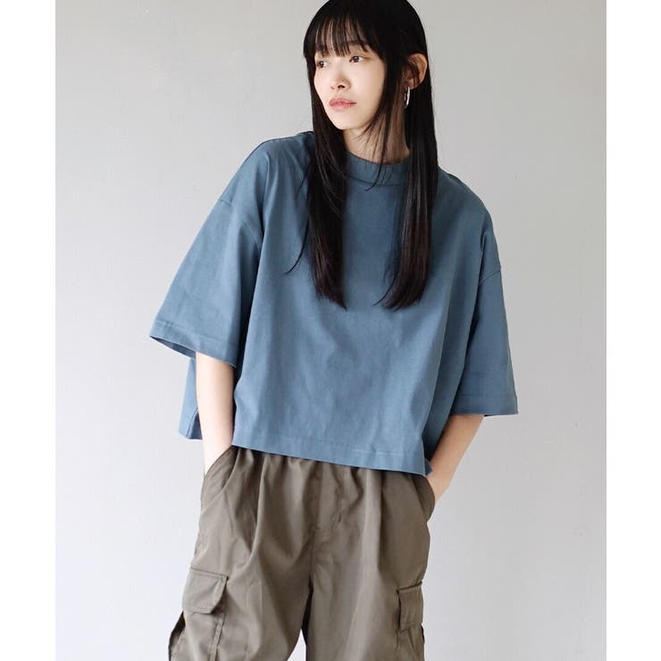 スモーキーブルー | zootie（ズーティー）：汗しみない クロップドTシャツ | e-zakkamania stores