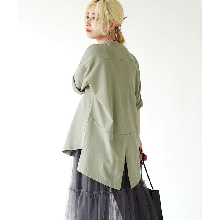 アッシュカーキ | zootie（ズーティー）：汗しみない Tシャツ［バックスリット］ | e-zakkamania stores