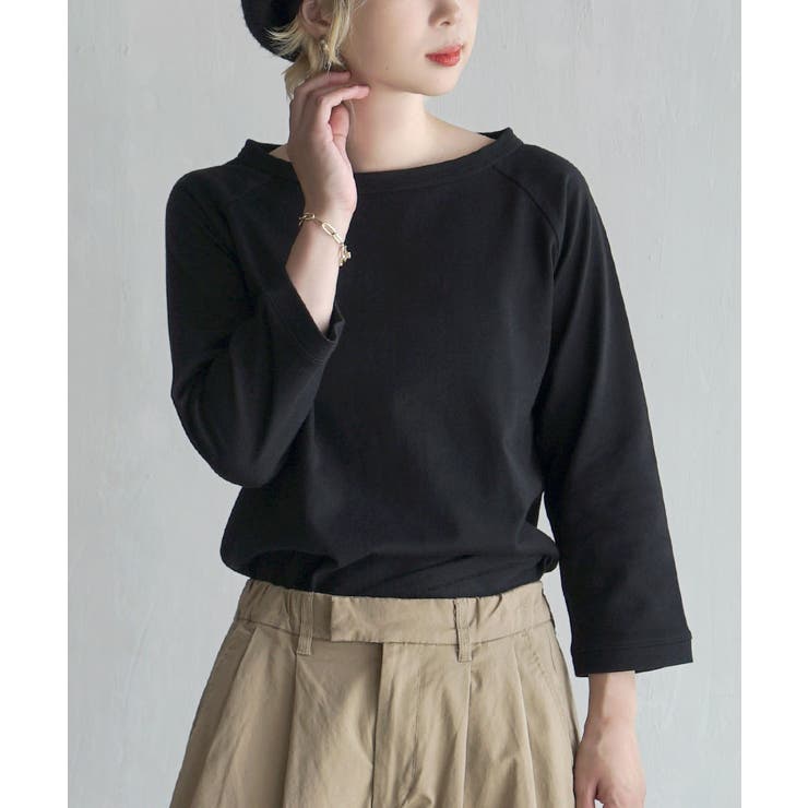 ブラック | zootie（ズーティー）：シミヘン加工 フレンチバスク ラグランカットソー［無… | e-zakkamania stores