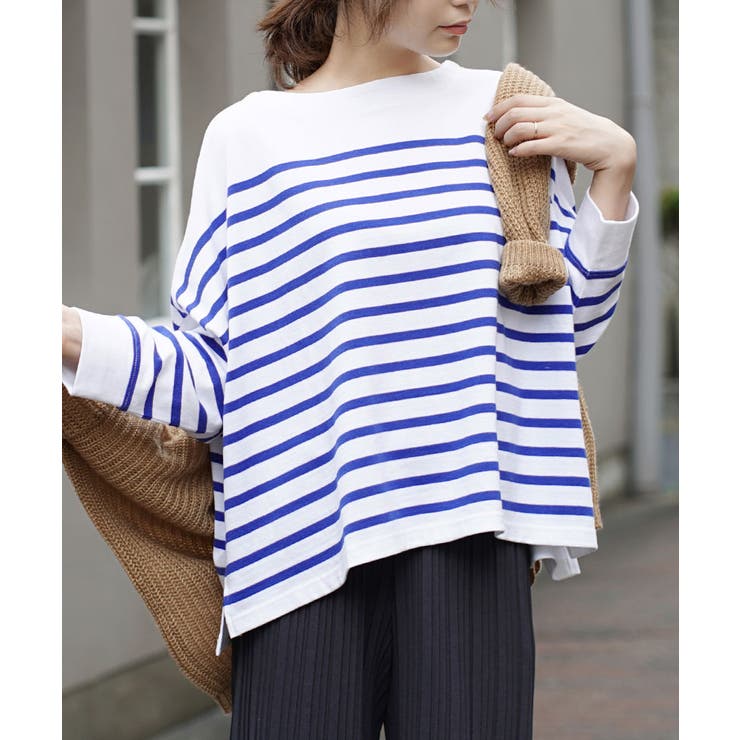 パネルオフ×ブルー | zootie（ズーティー）：シミヘン加工 フレンチバスク ワイドプルオーバー［ボ… | e-zakkamania stores