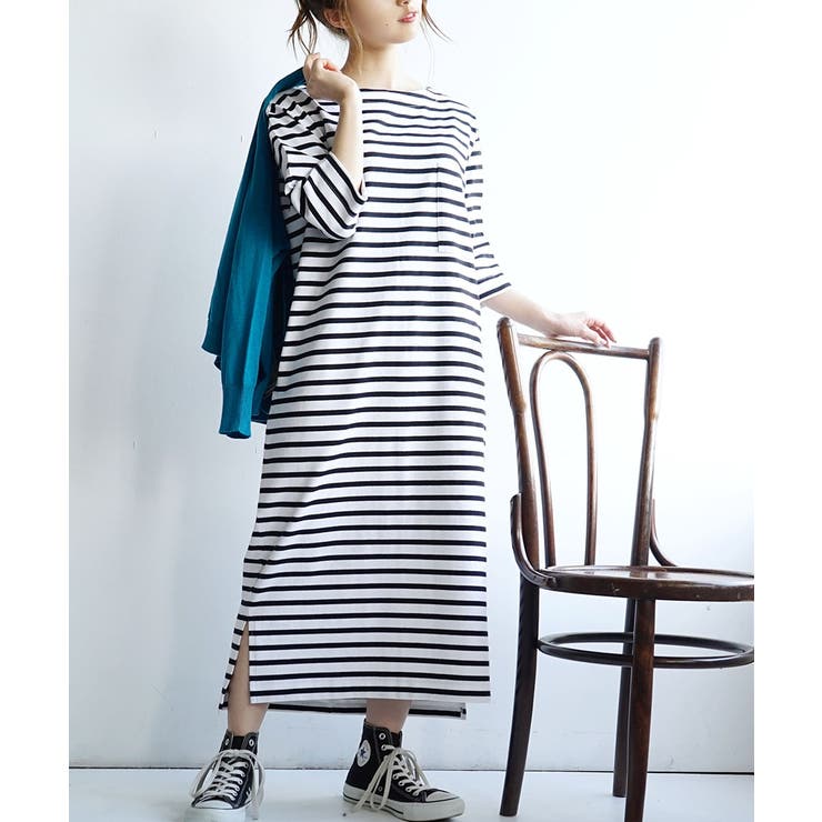 オフ×ブラック | zootie（ズーティー）：シミヘン加工 フレンチバスク ロングワンピース | e-zakkamania stores