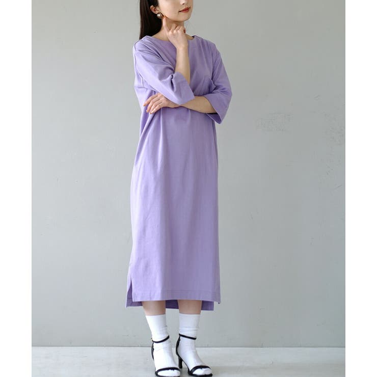 ライラック | zootie（ズーティー）：シミヘン加工 フレンチバスク ロングワンピース | e-zakkamania stores