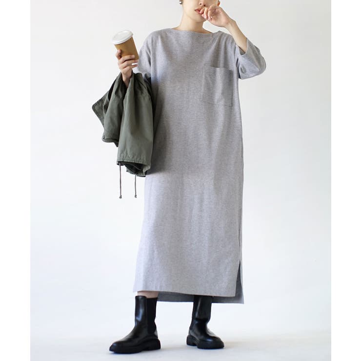 モクグレー | zootie（ズーティー）：シミヘン加工 フレンチバスク ロングワンピース | e-zakkamania stores