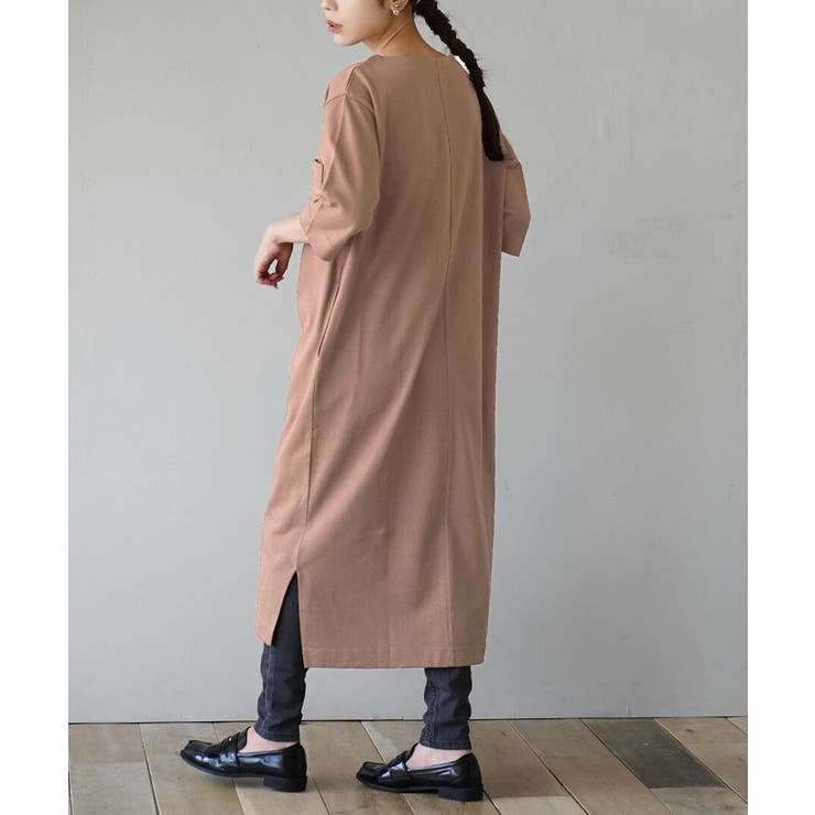 モカベージュ | zootie（ズーティー）：シミヘン加工 フレンチバスク ロングワンピース | e-zakkamania stores