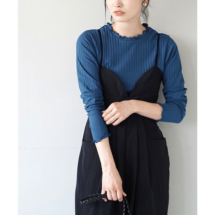 400.ブルー | zootie（ズーティー）：ロングスリーブ リブカットソー［クルーネック］ | e-zakkamania stores