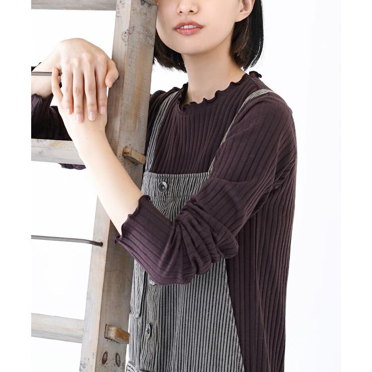 503.ダークパープル | zootie（ズーティー）：ロングスリーブ リブカットソー［クルーネック］ | e-zakkamania stores