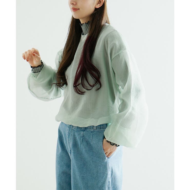 ミント | zootie（ズーティー）：シアー×リブ ロングスリーブプルオーバー | e-zakkamania stores