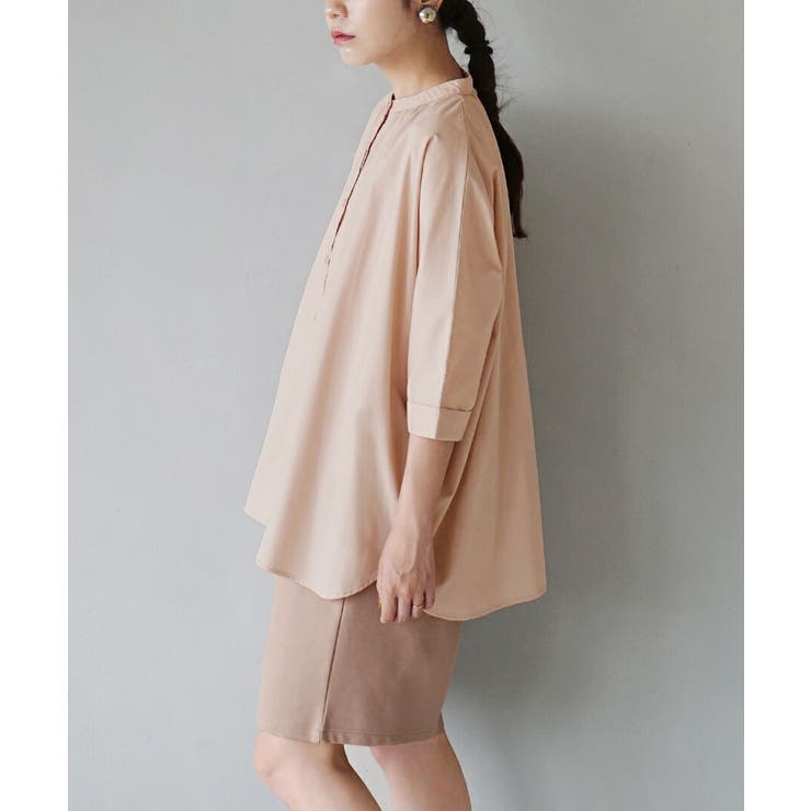 シェルピンク | zootie（ズーティー）：汗じみ防止 ドルマンスリーブ ギャザーフレアシャツ | e-zakkamania stores