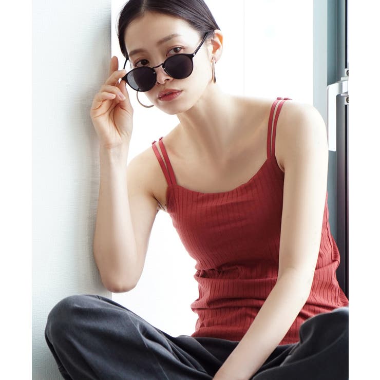 ディープレッド | zootie（ズーティー）：汗しみない リブカットソー［カップ付きキャミソール］ | e-zakkamania stores