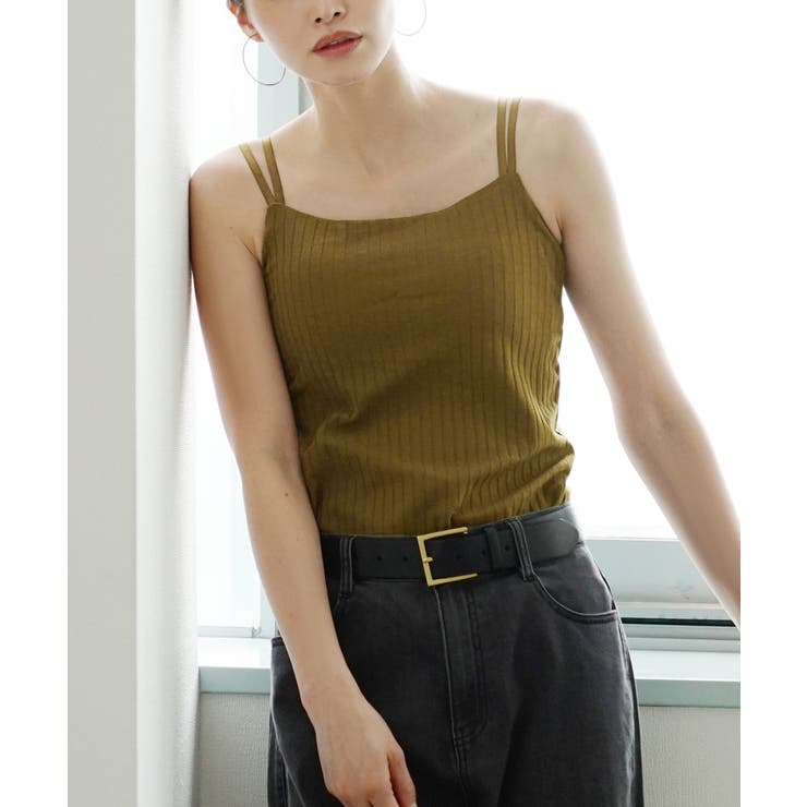 オーカー | zootie（ズーティー）：汗しみない リブカットソー［カップ付きキャミソール］ | e-zakkamania stores