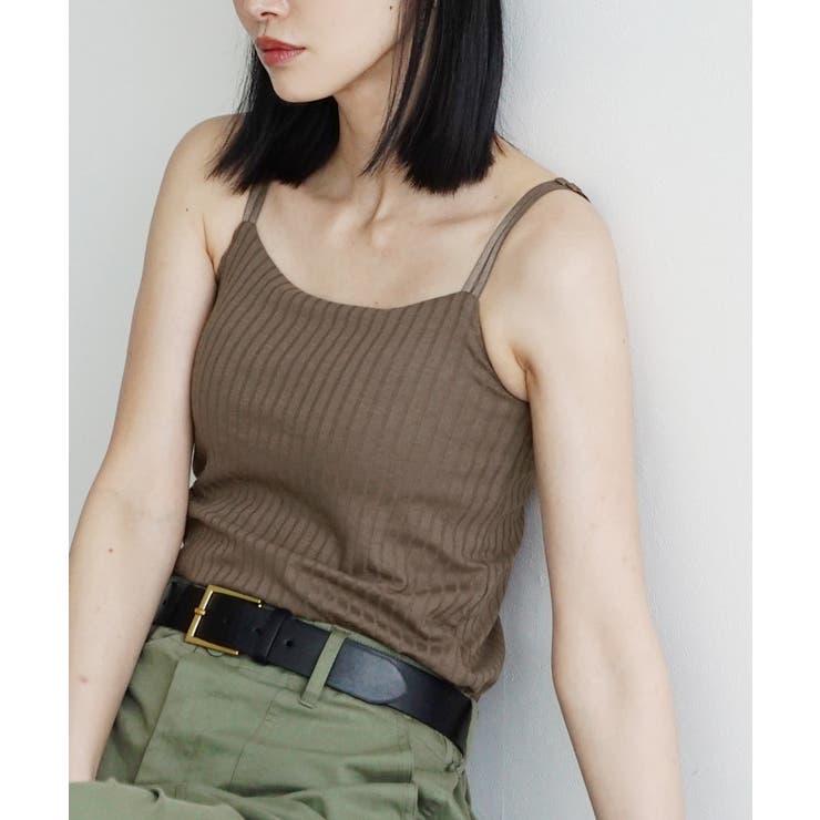 モカブラウン | zootie（ズーティー）：汗しみない リブカットソー［カップ付きキャミソール］ | e-zakkamania stores