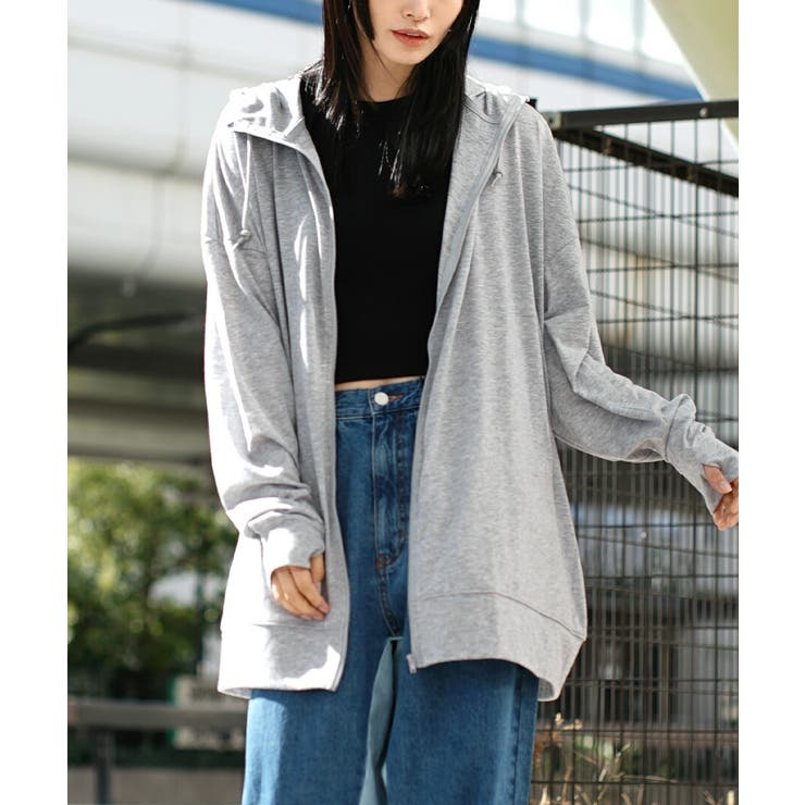 モクグレー | zootie（ズーティー）：さらっと薄手で快適 UVカットロングパーカー | e-zakkamania stores