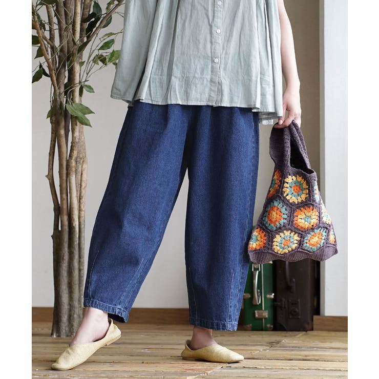 ブルー | zootie（ズーティー）：デニム サーカスパンツ［丈短め］ | e-zakkamania stores