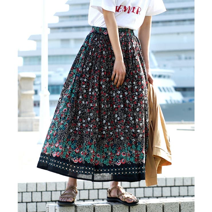 レッドペディクル | zootie（ズーティー）：インドコットン マキシスカート | e-zakkamania stores