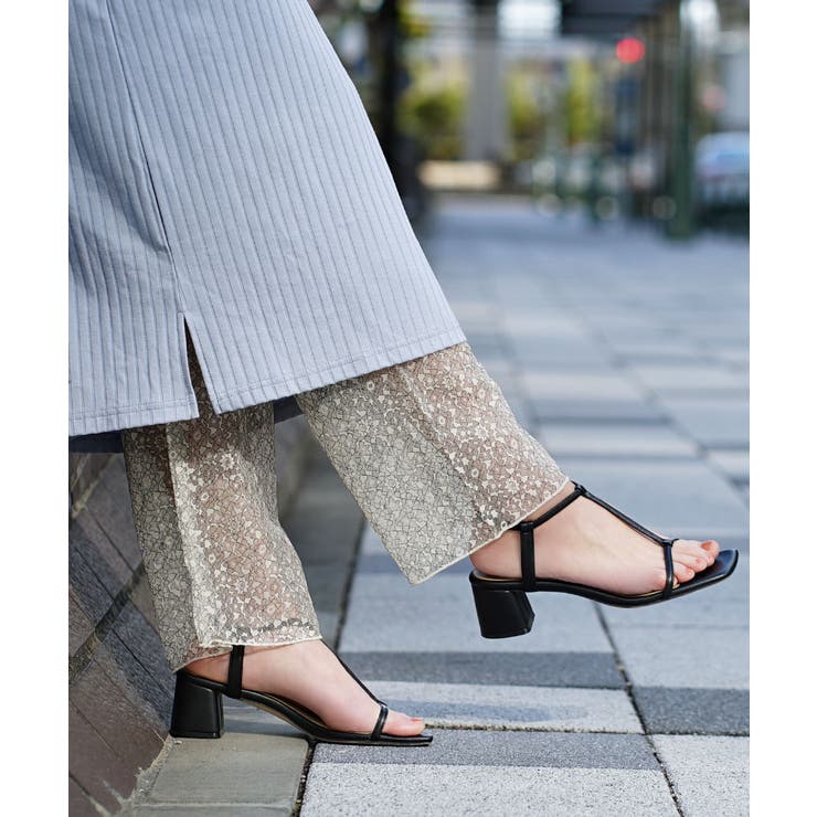 アイボリー×ブラック | zootie（ズーティー）：シアーレギンスパンツ［フラワーレース］ | e-zakkamania stores