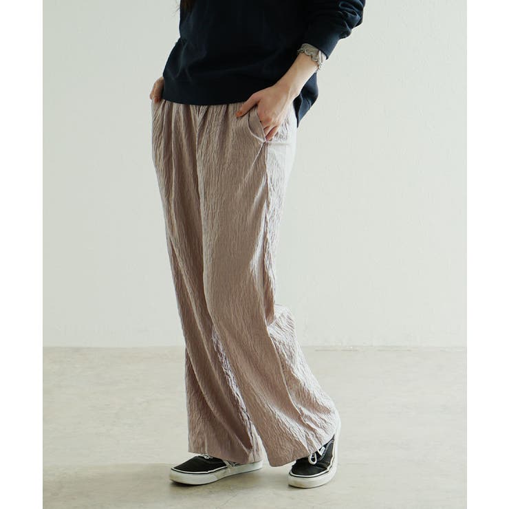 ダスティピンク | zootie（ズーティー）：やわらかワッシャー リラックスワイドパンツ | e-zakkamania stores