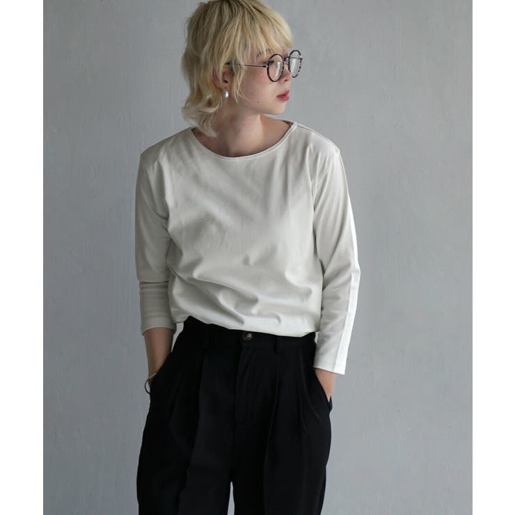 zootie（ズーティー）：シルキースムースコットン Tシャツ［七分袖