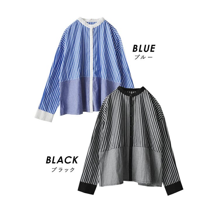 zootie（ズーティー）：切り替えストライプ バックギャザークレリックシャツ | e-zakkamania stores | 詳細画像9 