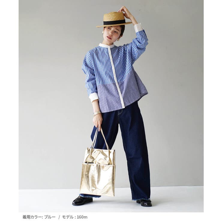 zootie（ズーティー）：切り替えストライプ バックギャザークレリックシャツ | e-zakkamania stores | 詳細画像6 