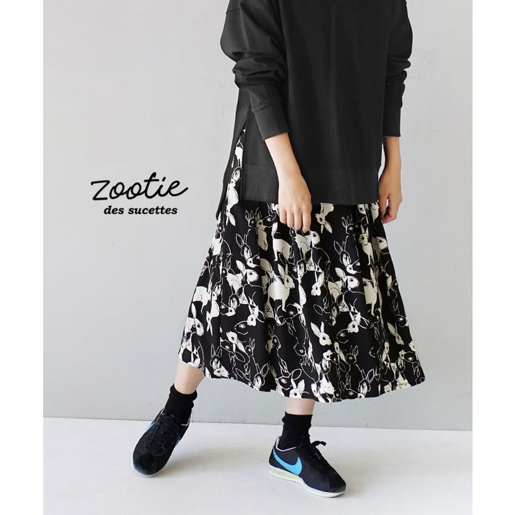 zootie（ズーティー）：ウサギ柄 ミモレタックスカート | e-zakkamania stores | 詳細画像3 