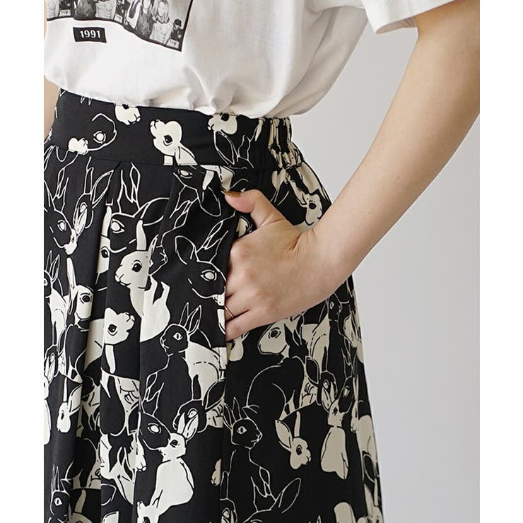 zootie（ズーティー）：ウサギ柄 ミモレタックスカート | e-zakkamania stores | 詳細画像14 