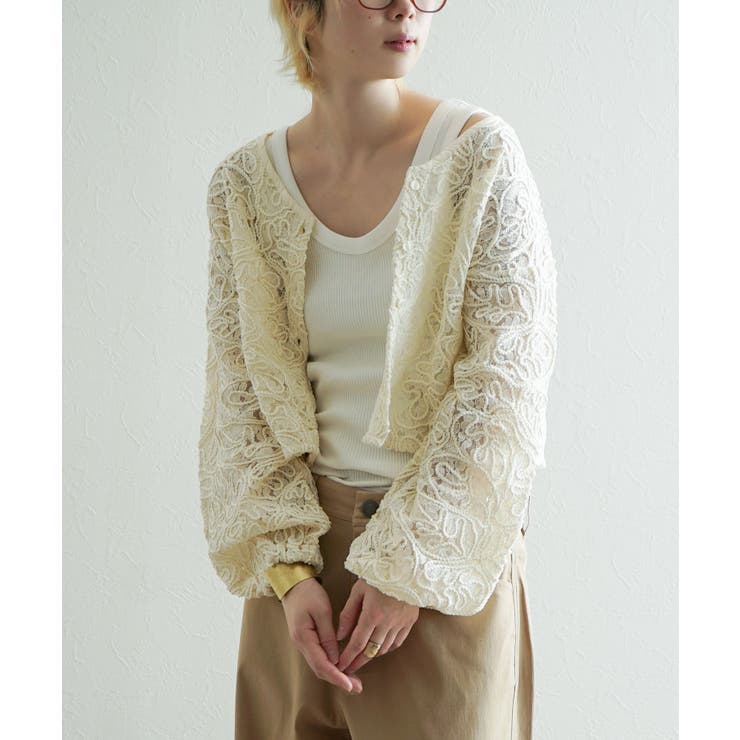 アイボリー | zootie（ズーティー）：コードレース シアーカーディガン | e-zakkamania stores