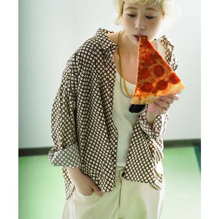 zootie（ズーティー）：ジオメトリック柄 ワイドブラウス | e-zakkamania stores | 詳細画像2 