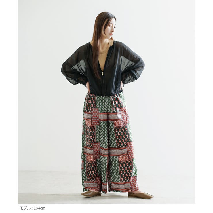 zootie（ズーティー）：パッチワークスカーフ柄プリント リラックスパンツ | e-zakkamania stores | 詳細画像10 