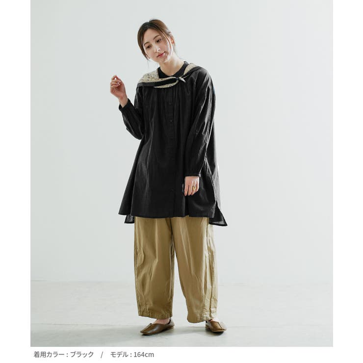 コットン シャーリング前開きチュニック | e-zakkamania stores | 詳細画像6 