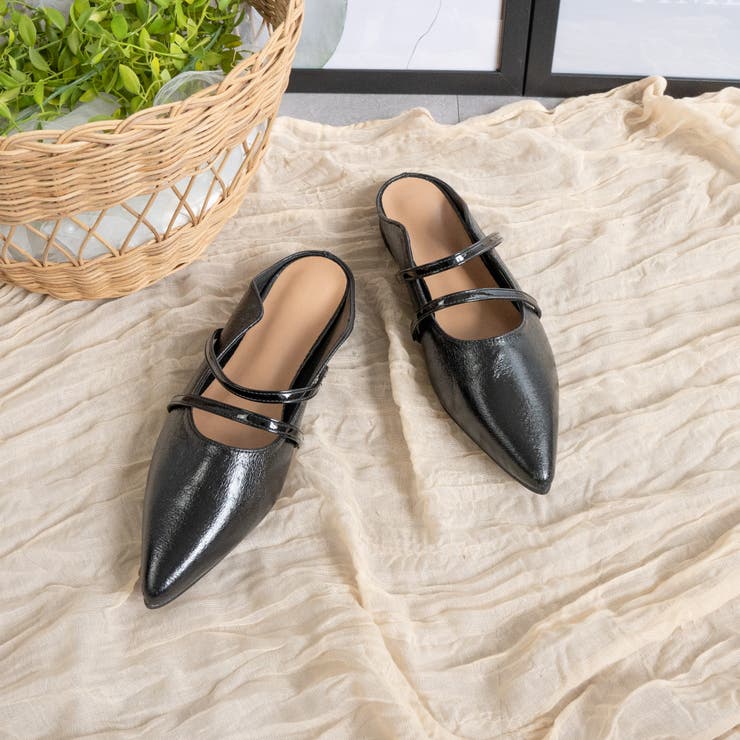 ブラック | ダブルストラップフラットサンダル | FABBY FABBY.