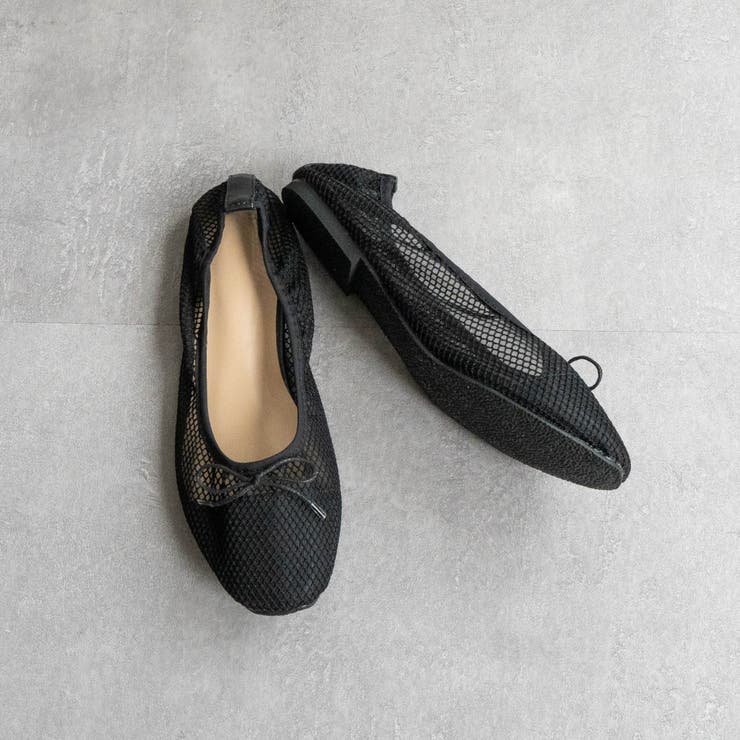 ブラック | フラットメッシュリボンシューズ | FABBY FABBY.