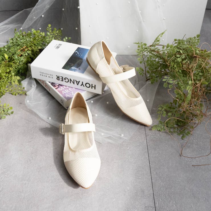 オフホワイト | メッシュメリージェーンパンプス | FABBY FABBY.