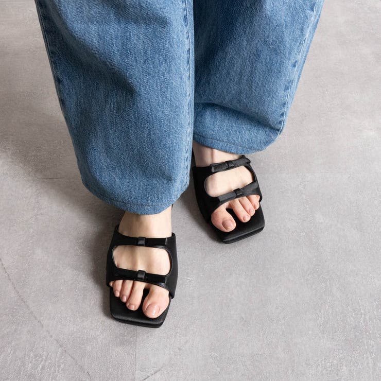 Wリボンスクエアフラットサンダル | FABBY FABBY. | 詳細画像2 