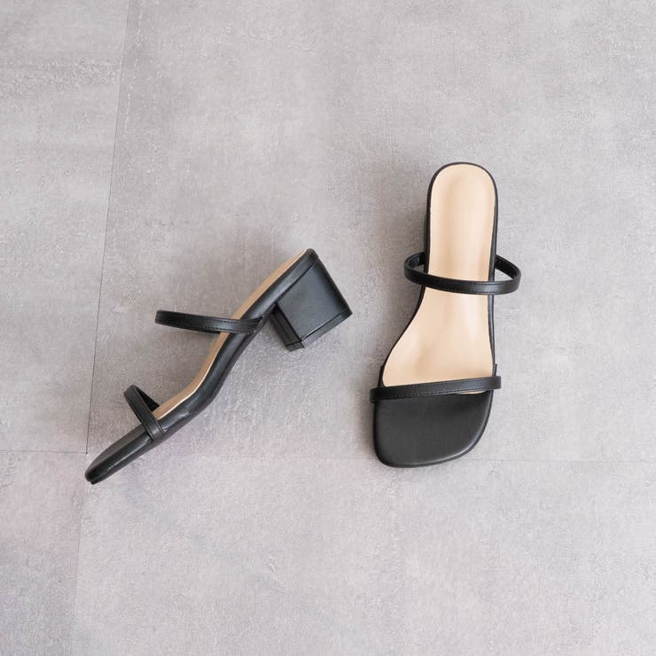 ブラック | スクエアヒールストラップサンダル | FABBY FABBY.
