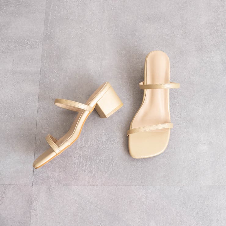 ゴールド | スクエアヒールストラップサンダル | FABBY FABBY.