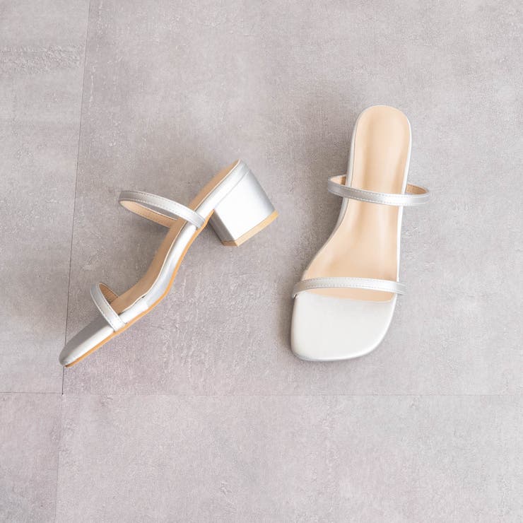 シルバー | スクエアヒールストラップサンダル | FABBY FABBY.