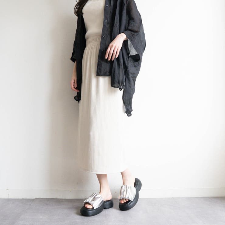 厚底ラウンドボリュームギャザーサンダル | FABBY FABBY. | 詳細画像11 