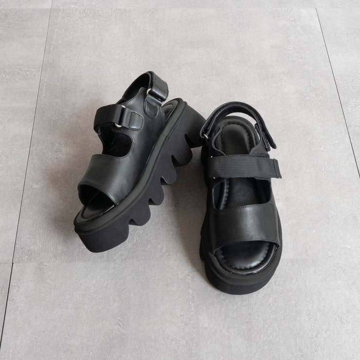 PUブラック | バルキーソール2ベルトサンダル | FABBY FABBY.
