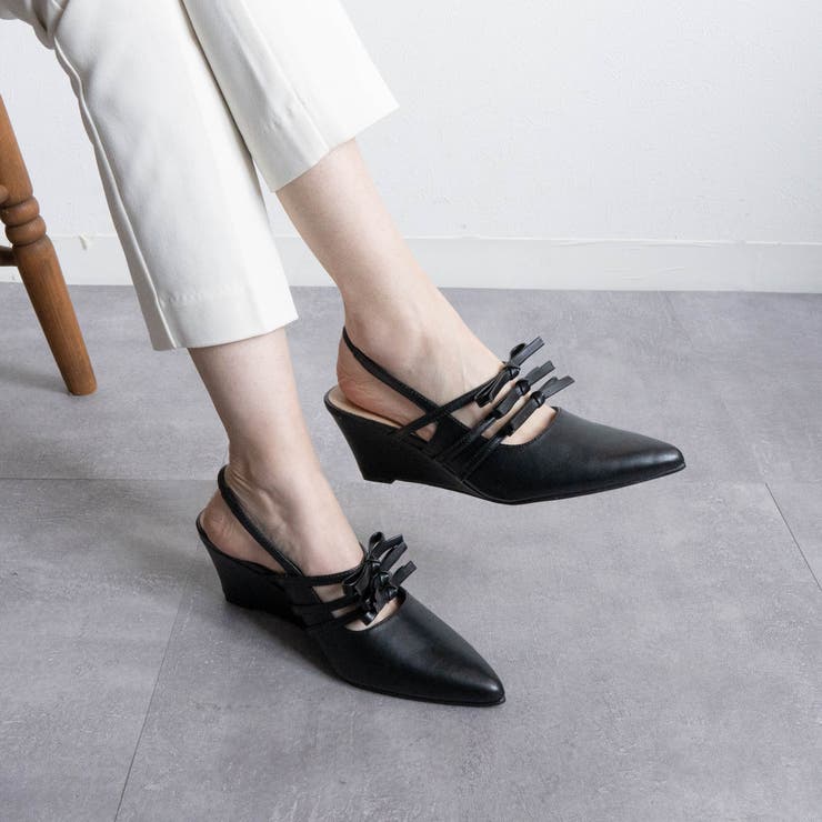 ポインテッドリボンウエッジミュールサンダル | FABBY FABBY. | 詳細画像3 