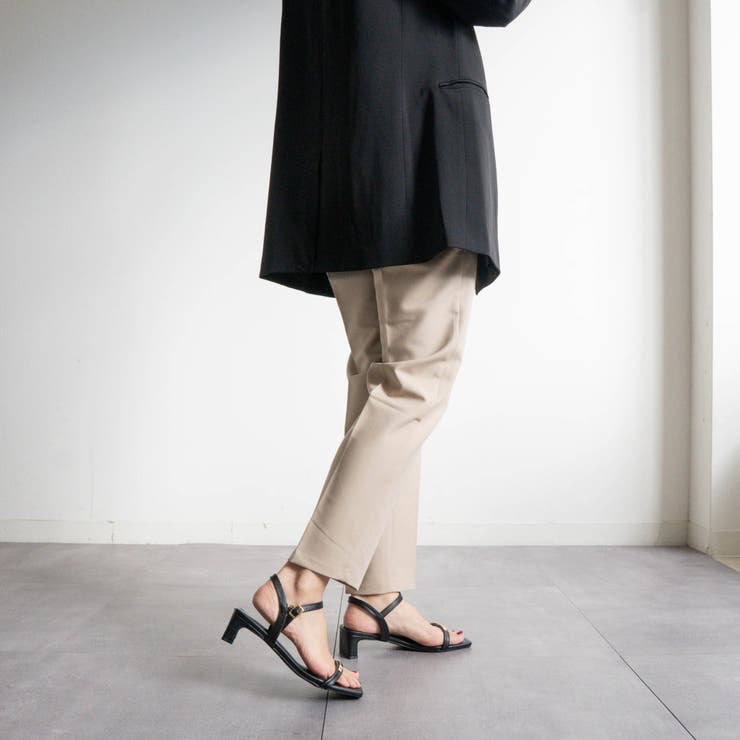 スクエアトゥメタルパーツストラップヒールサンダル | FABBY FABBY. | 詳細画像6 