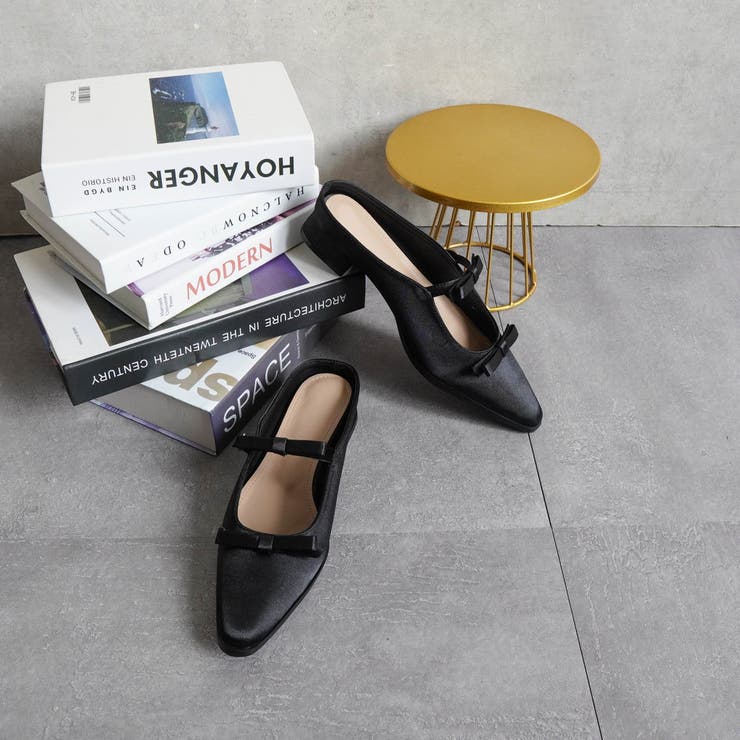 SAブラック | ダブルリボンミュールパンプス | FABBY FABBY.