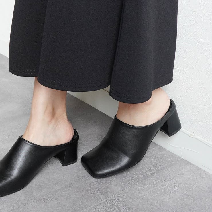 スクエアトゥチャンキーヒールミュール | FABBY FABBY. | 詳細画像2 