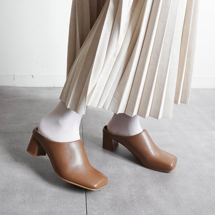 スクエアトゥチャンキーヒールミュール | FABBY FABBY. | 詳細画像9 