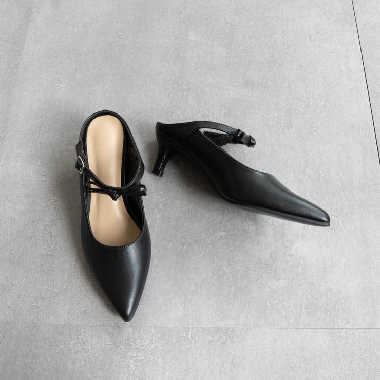 ブラック | ストラップリボンヒールサンダル | FABBY FABBY.