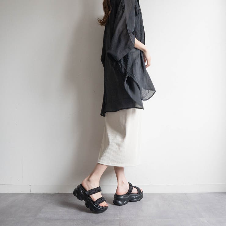 サテンシャーリング2ベルト厚底サンダル | FABBY FABBY. | 詳細画像5 