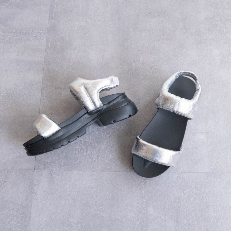 シルバー | フィットダブルベルト厚底サンダル | FABBY FABBY.