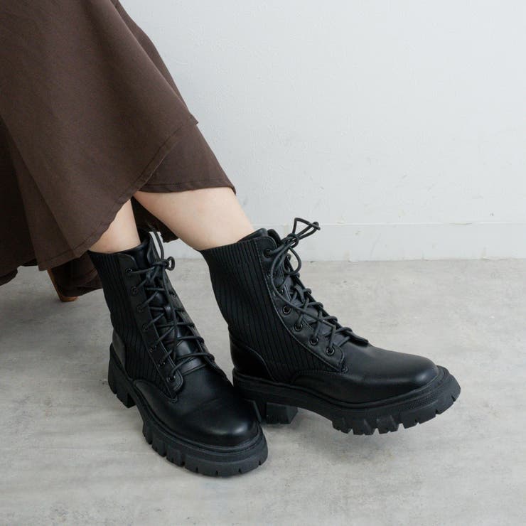 ニットレースアップタンクソールショートブーツ | FABBY FABBY. | 詳細画像4 