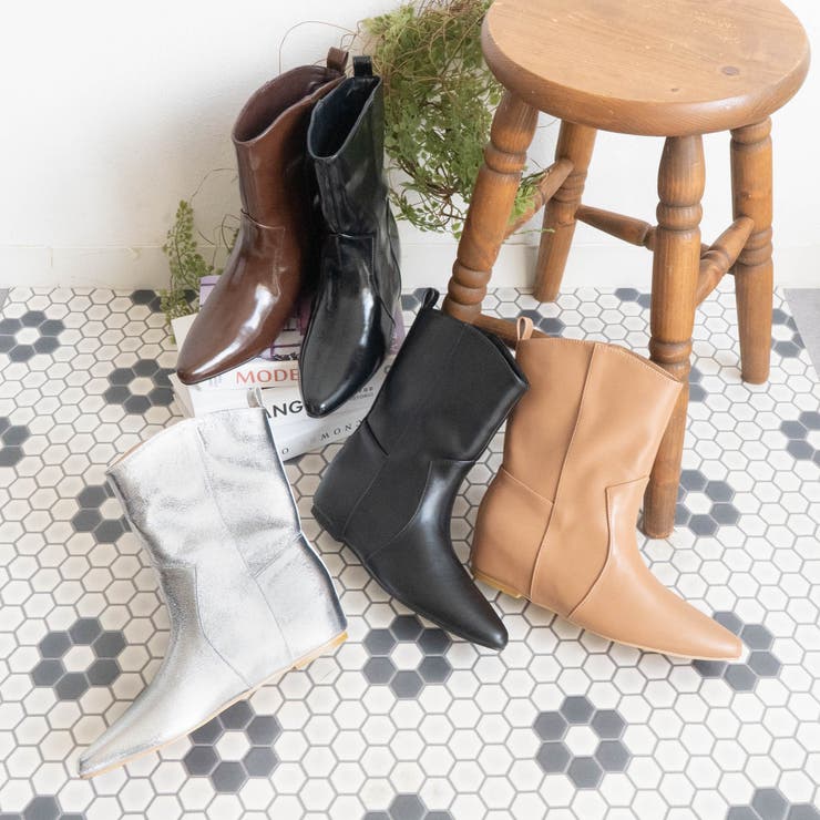 インヒールワイドショートブーツ | FABBY FABBY. | 詳細画像1 