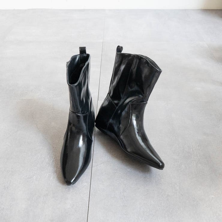 ENブラック | インヒールワイドショートブーツ | FABBY FABBY.